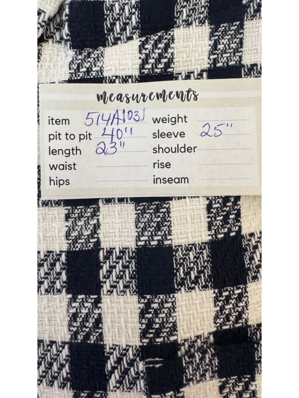 NWT Tommy Hilfiger Size 10 Navy & White Plaid Blazer Cotton-Polyester Blend - Picture 5 of 16